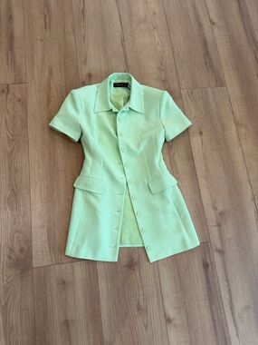 Lioness Mint Green Short Sleeve Button Front Dress